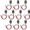 Chanzon UL Wires 10Packs 9v Battery Connector Clip with Leads Wires Harness Holder I-type Plastic Housing Pigtail Snap for 9volt Terminal