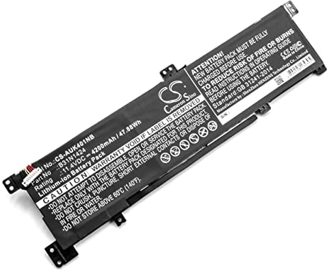 vhbw Batería Recargable Compatible con ASUS K401LB-FR119D, K401LB-WS71, K401U, K401UB, K401UB-2A Notebook (4200 mAh, 11,4 V, Li-Ion)