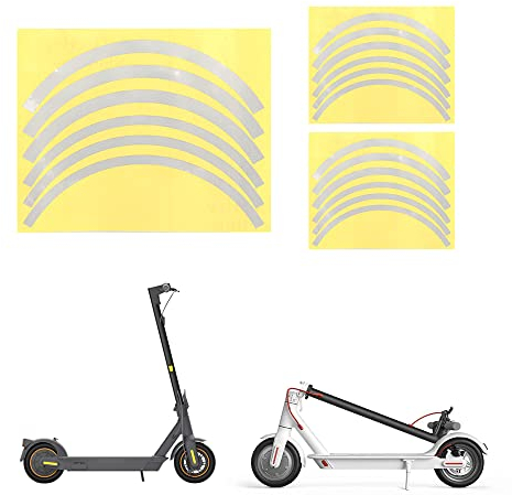 Fututech Reflektierendes Radband für Xiaomi M365 1S Pro Pro2 MI3 Aufkleber Elektroroller für Segway Ninebot Max G30 Max G30E LL E22 E25 E45 Scooter Zubehör (weiß)