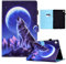 XFDSFDL® Schutzhülle für Lenovo Tab M10 3rd Gen TB-328F (10,1 Zoll) PU Leder Hülle Flip Cover Mond Wolf Muster mit Ständer Taschen Case Auto Aufwachen/Schlaf Ledertasche 02