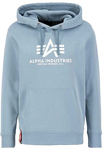 Alpha Industries Basic Hoody Kapuzensweat für Herren Greyblue