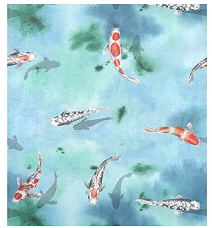 Naanle Geschirrspüler-Abdeckung, magnetisch, Aquarell, japanischer Koi-Fisch, Geschirrspüler-Magnetabdeckung, Heimschrank, Aufkleber, Geräte, Aufkleber, Kühlschrank, dekorativ, 58,4 x 66 cm