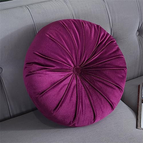 Lukery Cojines de Suelo, Cojín de Asiento para Silla de Comedor- Cojines de Algodón Suave para Oficina, Hogar,Jardín - Ideal para Exterior e Interior (Fucsia,Diámetro 38cm)