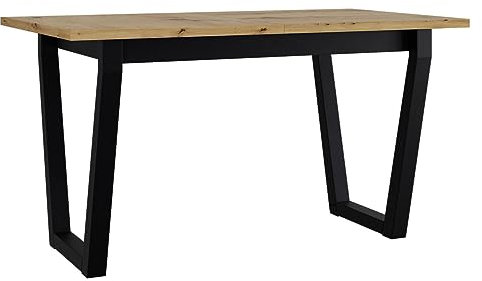 Mirjan24 Tisch für Esszimmer Idunes II, Rechteckiger Esstisch, L:140-180 x H:77 x B:80 cm, Ausziehbarer Tisch für Küche, Küchentisch, Esszimmertisch, Praktischer Ausziehtisch (Artisan Eiche/Schwarz)