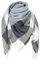 FIFTHAVE Schal Damen Herren Scarf Women Winterschal, Schal Kariert übergroßer Quadratisch Deckenschal Warmer Oversized Fransen Cape Poncho Herbstschal Hellgrau