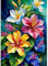 DOMROM Blumen Diamond Painting, Colourful Diamant Painting Bilder Erwachsene, Bunt Diamant Malerei Kits Kinder 5D Diamant Art Painting Strass Stickerei Malerei Painting Set für Home Décor 30x40cm