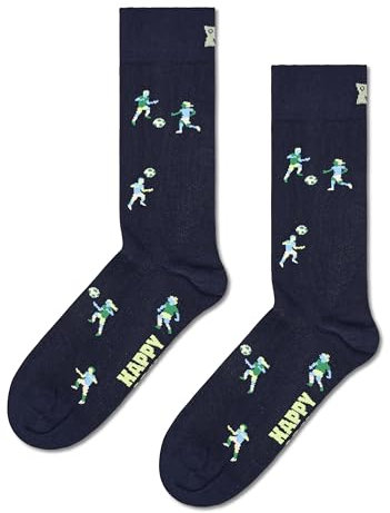 Happy Socks Fussball Kicker Sock (DE/NL/SE/PL, Numerisch, 36, 40, Regular, Regular, Blau)