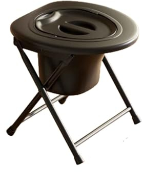 Toilette Portable Pot De Chambre Adulte avec Couvercle Pot De Chambre Camping WC Toilette Seche Seau Hygiénique Voiture Pliable Camion ça Peut Bouger Domestique Antidérapant (35x37x37cm)