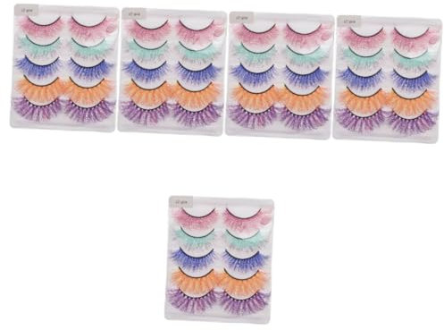 Didiseaon 5sets Realistic Natural False Eyelashes Glue Diy Makeup Lashes for Parties Clubs Halloween Cosplay Stage Performances 5pairs*5