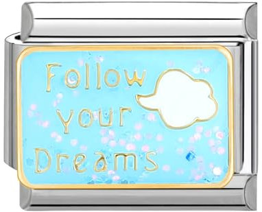 papasgix Italian Charms Module für 9mm Italian Charm Bracelet DIY Worts Italian Style Charms für Damen Abnehmbar Italienisches Charm Armband Zubehör Geschenk(Blau folgen)