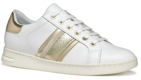 Geox D Jaysen E, Scarpe da Ginnastica Donna, White/Lt Gold, 40 EU