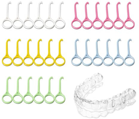 QEDBOJE 30 Stück Aligner Removal Tool, Entferner für Farbige Unsichtbare Zahnspangen, Mundpflege (5 Colors)