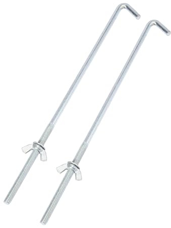 A ABSOPRO 23cm x 0.6cm Universal Metal Car Battery Hook M6 x 1.0 | Universal Car Battery Tie Down Bracket, Hold Lock Battery Hold Down Bracket with J-hooks, M6x1