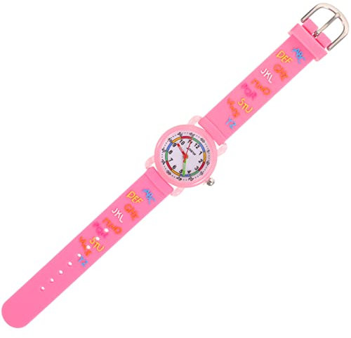 TOGEVAL Kinderuhr Armbanduhr Kinder Watch Kinder Uhr kiddy Watch Spielzeug für Kleinkinder im Alter von 3-4 Jahren Jungs Uhren Kinder Armbanduhr Uhr für Kinder Legierung Rosa