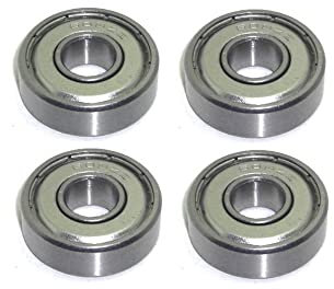 4x Kugellager 8x22x7 mm - 608 ZZ Radial Rillenkugellager Wälzlager rcbay Chromstahl beidseitig gedichtet für 8mm Welle