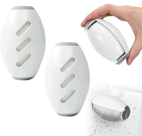 2 Pcs Reusable Lint Roller, Washable Pet Hair Remover, Silicone Sticky Roller Portable Lint Roller Sticky Gel Lint Rollers Ball Animal Fur Removal Tool for Clothes, Travel, Home (White)