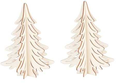 Cabilock 2stücke Holz-weihnachtsbaum-dekoration Für Diy-weihnachtsdekorationen Holzornamente Für Wohnzimmer Schlafzimmer Büro Weihnachtsfeier Für Verschiedene Wohnstile
