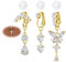 AVYRING Lot de 3 faux piercings de nombril à clipser pour femme, en acier chirurgical réglable avec motifs d'été et zircones, argenté/doré pour fête sur la plage, Acier inoxydable