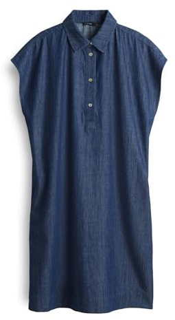 OPUS Damen Minikleid | WELLJA Loose Hemdblusenkleid aus Denim mid Oxford Blue, 38