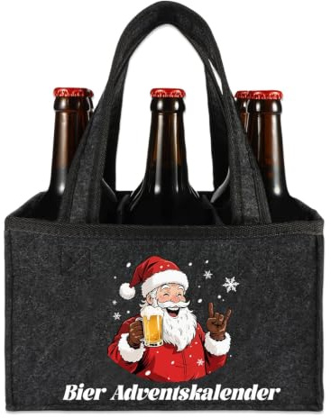 Anicy Bier Adventskalender 2026 Männerhandtasche, Männer | Weihnachtskalender Männergeschenke, Adventskalender Bier Geschenke für Männer, Weihnachten Geschenk Flaschentasche Filz