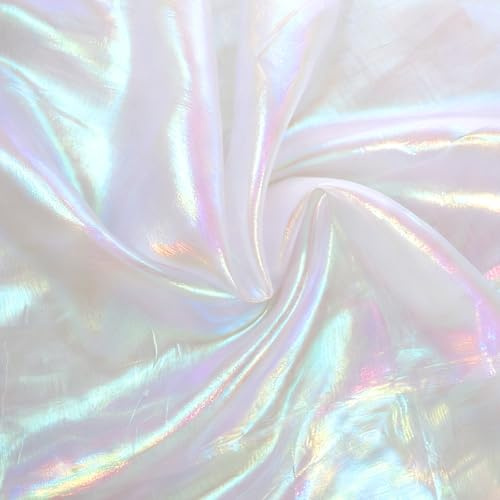 Holografischer Stoff 2 x 1.5 m Magischer Laser-Holografischer Schillernder Organza Stoff aus Polyester Durchscheinender Tüllstoff für Hochzeit Fotografie Hintergrund Kleid Party DIY Vorhänge