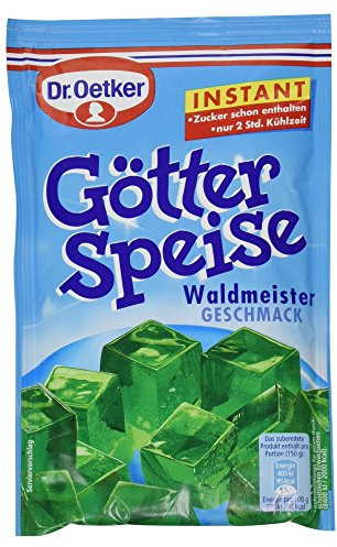 Dr. Oetker Götterspeise Instant Waldmeister-Geschmack: 92 g Dessertpulver für Wackelpudding mit Waldmeister-Geschmack, Zucker schon enthalten