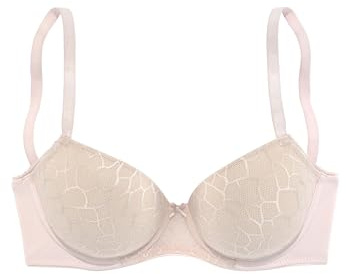 Lascana Damen Schalen-BH mit grafischer Spitze, Tactel Qualität für EIN seidiges Gefühl, nahtlos vorgeformte Cups, verstellbare Träger für optimalen Halt