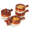LIFVER Französische Zwiebel-Suppentöpfe, ofenfest, 510 ml, Suppentöpfe mit Griffen und Deckel, Keramik-Suppenschüsseln für Suppe, Eintopf, Chili, 4er-Set