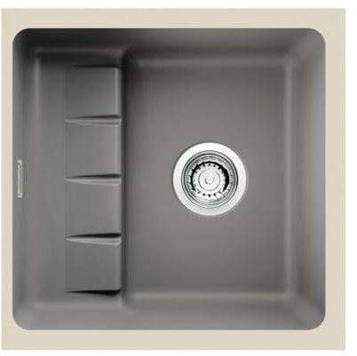 NABER 1091024 Unterbauspüle PickUP U mit Premium-Drehexzentergarnitur, ab 600 mm Schrankbreite, Keramik, Lava