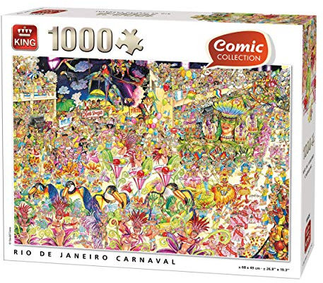 King 55926 Comic Cartoon Rio De Janeiro Carnaval Puzzle 1000 Teile, Farbig