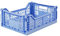 Ay-Kasa Faltbox, stabile Faltbox aus Kunststoff, stapelbar, Midi (40x30x14cm), babyblau