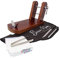 Jamonero profesional modelo Rioja madera de pino, soporte jamonero ideal para cocina doméstica y profesional, incluye regalo cuchillo, chaira, pinza Inox, paño y cubre jamones Negro(Nogal, Pack 3)