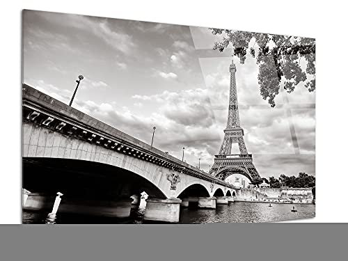 DECLINA – Tableau Mural noir et blanc Tour Eiffel – Décoration Murale Design Haut De Gamme – Impression HD Sur Verre Acrylique – Fabriqué En France