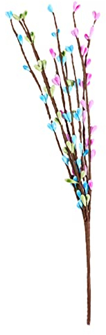 DEDEMCO 6 Stück Frühlingsstiele, 30 cm, künstliche Pastell Beeren-Sprays, bunte Osterbeeren-Stämme für DIY Osterkranz Zuhause Urlaub Dekoration, rosa