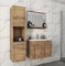 Montreal, Set di mobili da bagno piccolo, lavabo incluso, colori assortiti (Castagno)