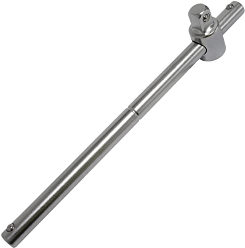 AERZETIX - C64825 - Llave rompedora brazo/palanca de fuerza para vasos 1/2x250mm con manija deslizante/giratorio - mango en T - adaptador largo apriete - en acero CR-V 50BV30 - color plata