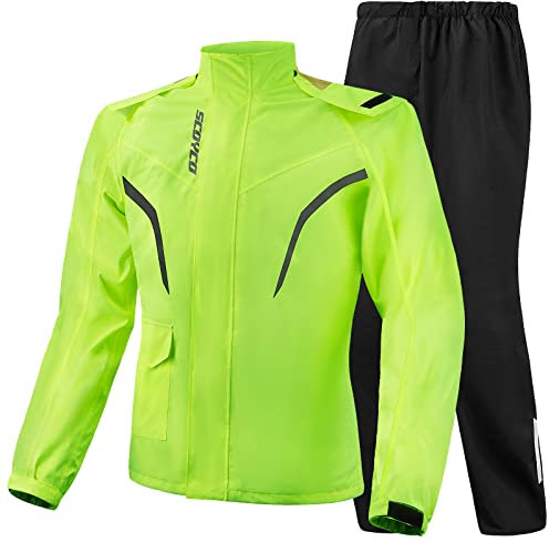 Scoyco Combinaison de pluie pour moto Veste et pantalon réfléchissants Pour homme et femme Pour tous les sports la ferme la pêche la moto