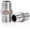 2PCS Raccords Inox 1/2, Mamelon Hexagonal en acier Inoxydable - Filetage Externe, Convient pour l'alimentation en eau chaude et froide, la tuyauterie, les vannes et les raccords de tuyau d'arrivée