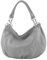 modamoda de IT40 Damen Leder/Nappaleder Schultertasche Hobo Bag handmade in Italy, Farbe:Telegrau Leder