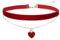 JewelryWe Choker Halsband Samt Halskette: Rot Vintage Elegante Herz Anhänger Kette Geschichtet Verstellbare Halsband Damen Schmuck für Mädchen Gothic Choker Kette 90er Deko