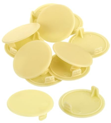 QUARKZMAN 10Pcs Cache-Trous de Charnière, 35mm Diamètre Cache-Trou Dissimulé en Plastique, Capuchons Ronds de Type Affleurant pour Armoire de Meuble, Beige