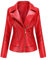 QINQNC Damen Freizeitjacke Puffer Damen Outdoor College Frauen schlank Stehkragen Reißverschluss Stitching solide Jacke Damen Kurze Ohne Kapuze Leichte Windjacke Damen (Red, M)