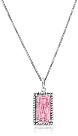 JEAN RACHEL JEWELRY Halskette aus 925er-Sterlingsilber für Damen, Baguette mit Zirkonia, Vintage-Design, hypoallergen, blei- und nickelfrei, handgefertigte Statement-Halskette von Hand