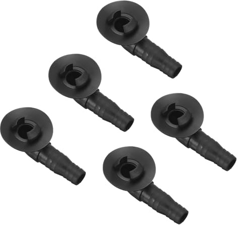 sourcing map 5Pcs Air Conditioner Drain Hose Connector Elbow Fitting with Rubber Ring for Mini-Split Units and Window AC Unit 20m, Black