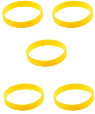 Aonukpdy 5X Bande de La Poignet Bracelet en Silicone en Caoutchouc A La Mode Elastique - Jaune