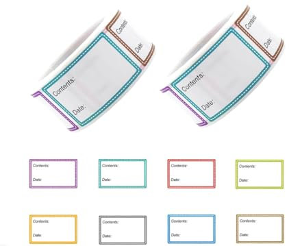 2 Rolls 1000 Pieces Freezer Labels, Food Labels for Buffet, Removable Food Labels for Storage Boxes, Freezer Labels Easy Peel Off for Jars, Pantry and Meal Containers