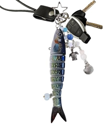 Generisch Fisch Schlüsselanhänger,Geldbörsen Charm | Lustiges Fisch Design Deko-Anhänger Für Tasche Rucksack Accessoire Damen Herren Reise