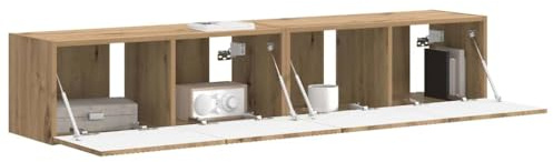 vidaXL TV-Wandschrank 2 STK. Kunsthandwerk Eiche Holzwerkstoff
