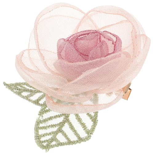 HEALEEP Pince à Cheveux pour Femmes Fleurs de Rose Séchée en Organza, Petite Taille Légère, Accessoire pour Cheveux Femme Mariage Anniversaire et Coiffure Quotidienne