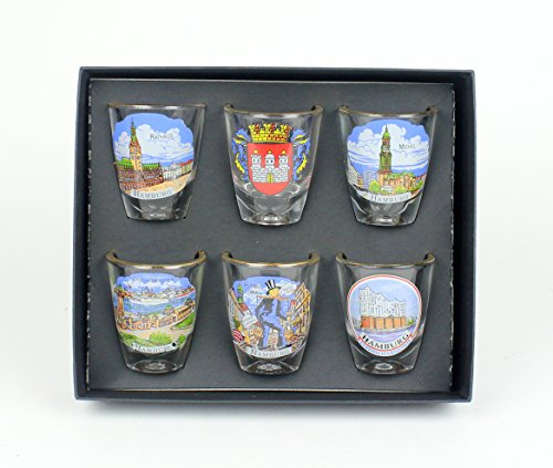 Stamper Schnapsglas 6er Set Hamburg Souvenir